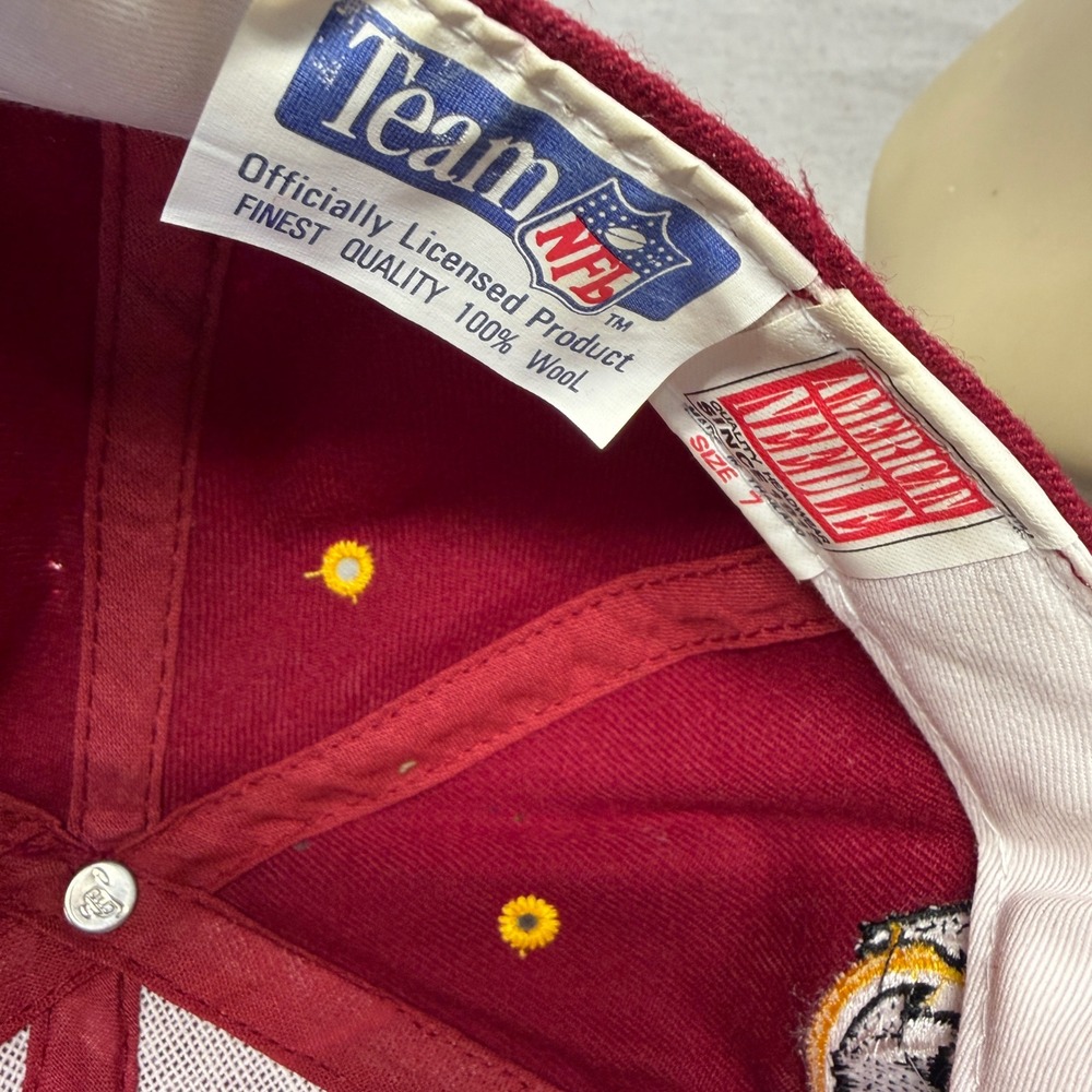 Vintage Washington Redskins Snapback Hat American‎ Needle NFL Burgundy Gold 90s - Picture 7 of 7